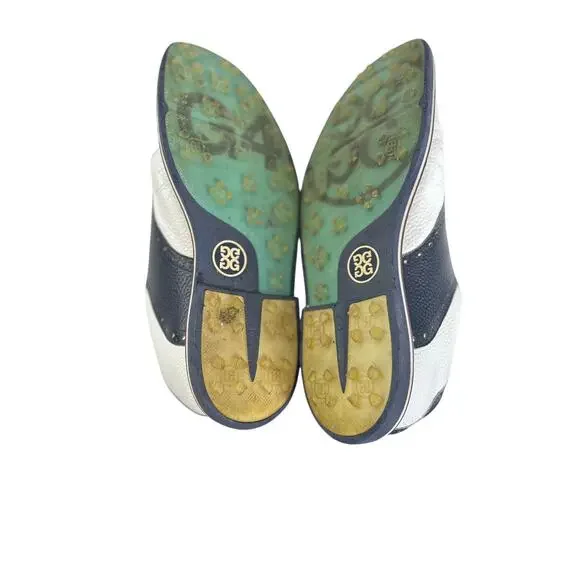 G/FORE Men's Saddle Gallivanter Golf Shoes Size 13 White & Navy Preppy - Picture 7 of 8
